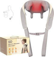 Neck and Shoulder Massager, Brushless Neck Massager with Heat, 10 Mins Auto-Off, 2 Modes & 3 Speeds, Ideal Gift for Friends Family Lover (Khaki)