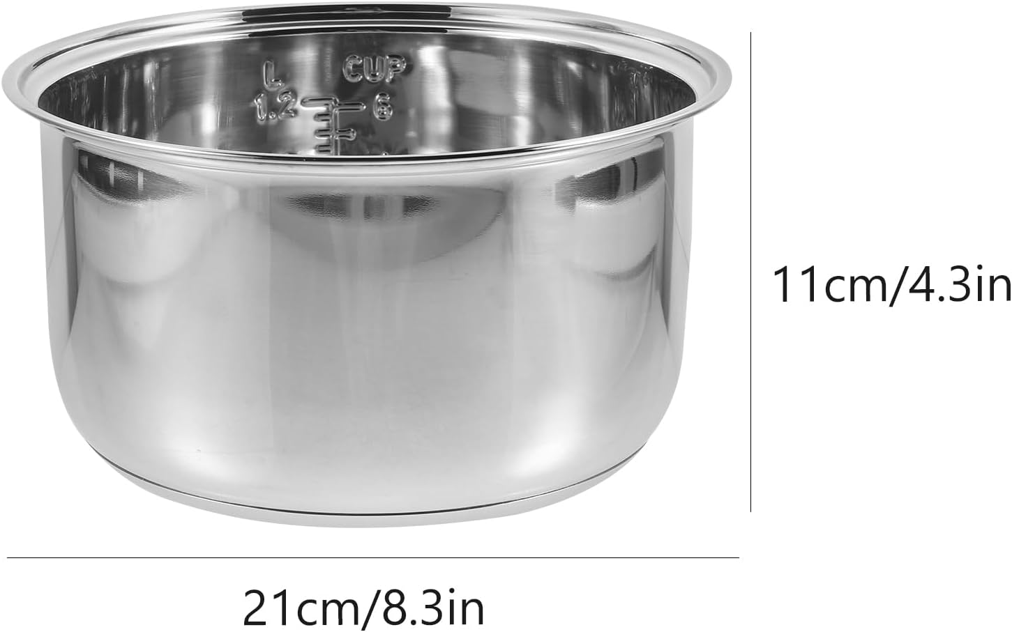 Ciieeo 3L Rice Cooker Inner Pot Replacement Stainless Steel Interior Cooking Pot Liner Non Stick Electric Cooker Pot Liner Insert Container for Kitchen Pressure Cooker Rice Maker
