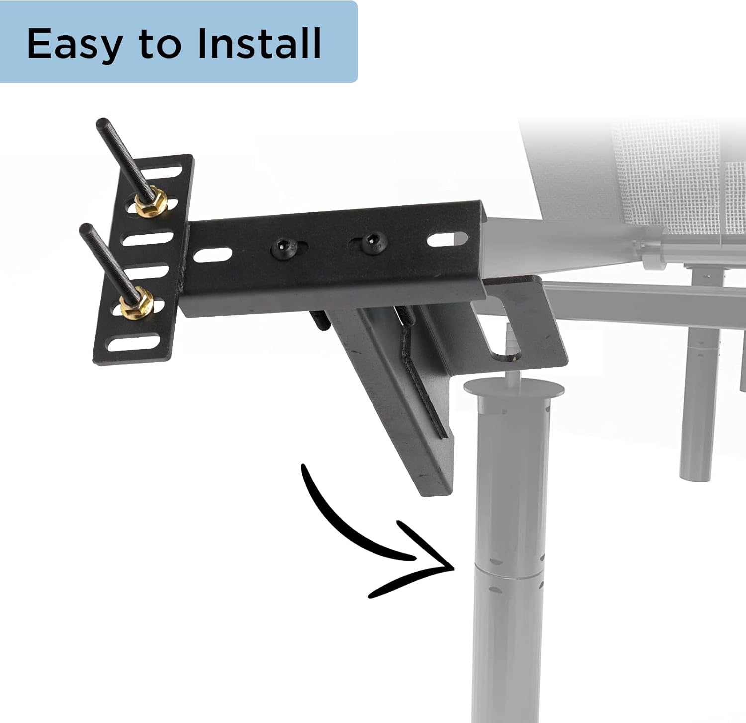 Headboard Brackets, Adjustable Bed Headboard Wall Mounting Brackets, Universal Headboard Brackets for Metal Bed Frame, Black Footboard Extension Kit for Twin Full Queen King Size Bed - Open Box