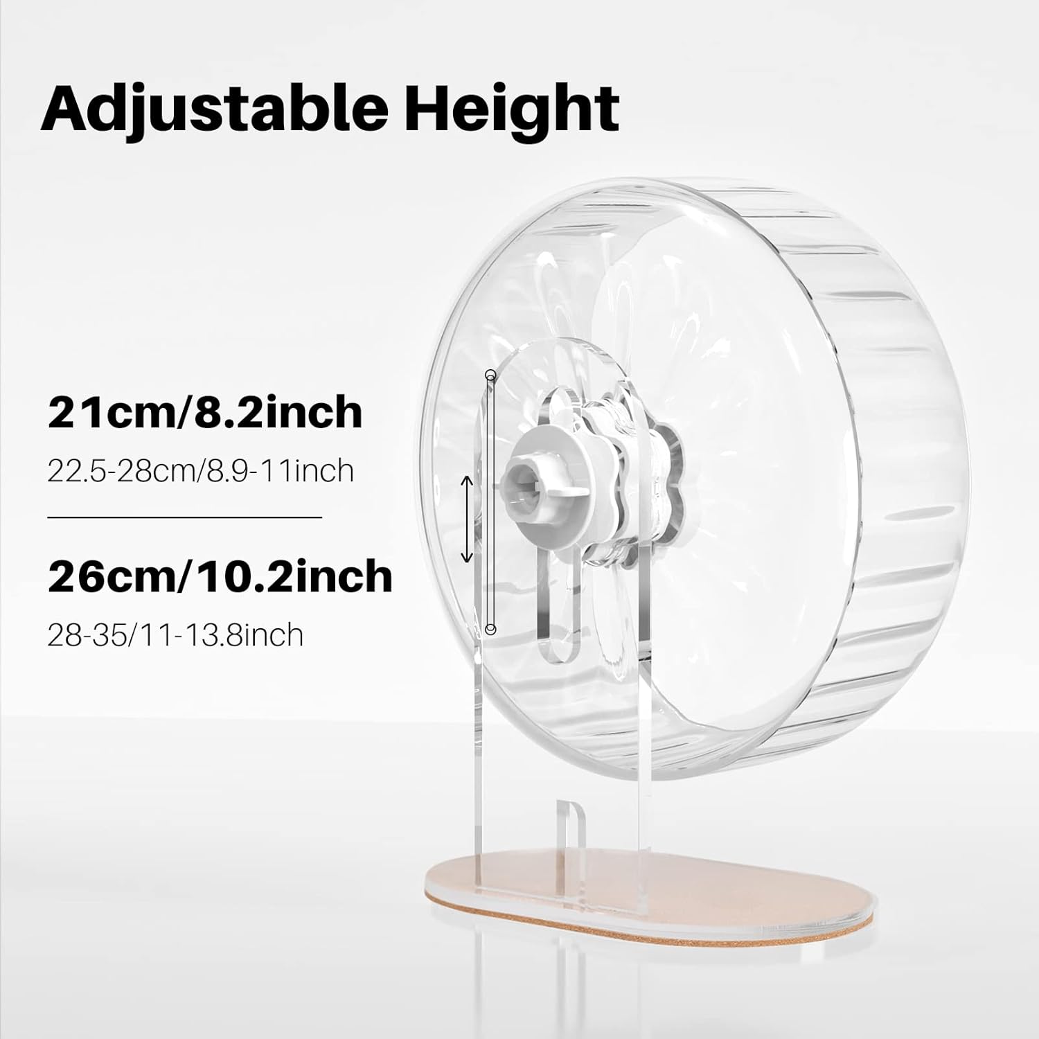 Bucatstate Hamster Exercise Wheel Super-Silent with Adjustable Base Dual-Bearing Cage Accessories Quiet Spinning Running Wheel for Dwarf Syrian Hamster Gerbils and Other Small Animals - Open Box