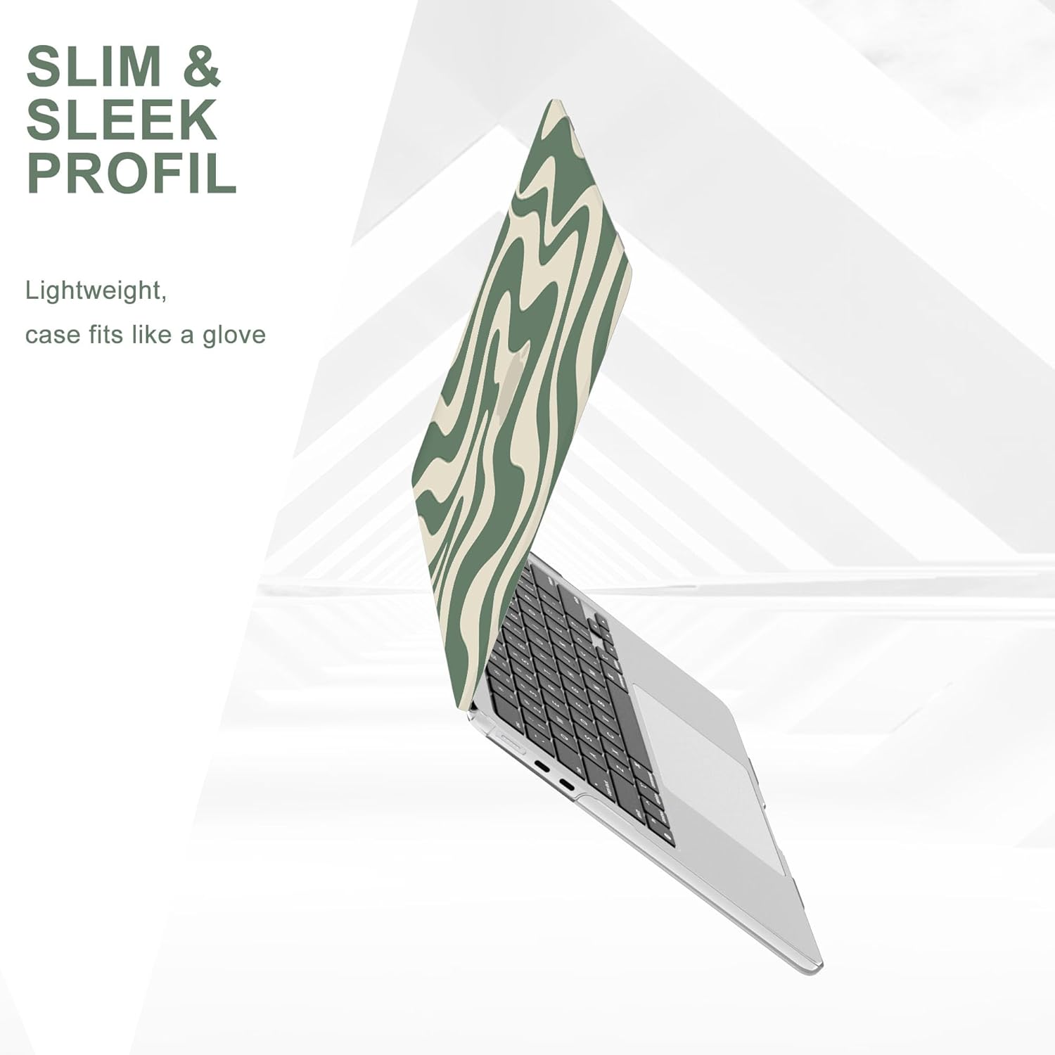 B BELK Compatible with MacBook Air 13 inch Case 2025 2024 2023 2022 M4 M3 M2 A3240 A3113 A2681, Plastic Laptop Hard Shell Case for MacBook Air 13.6 inch +Keyboard Cover +Screen Protector, Green Wave - Open Box