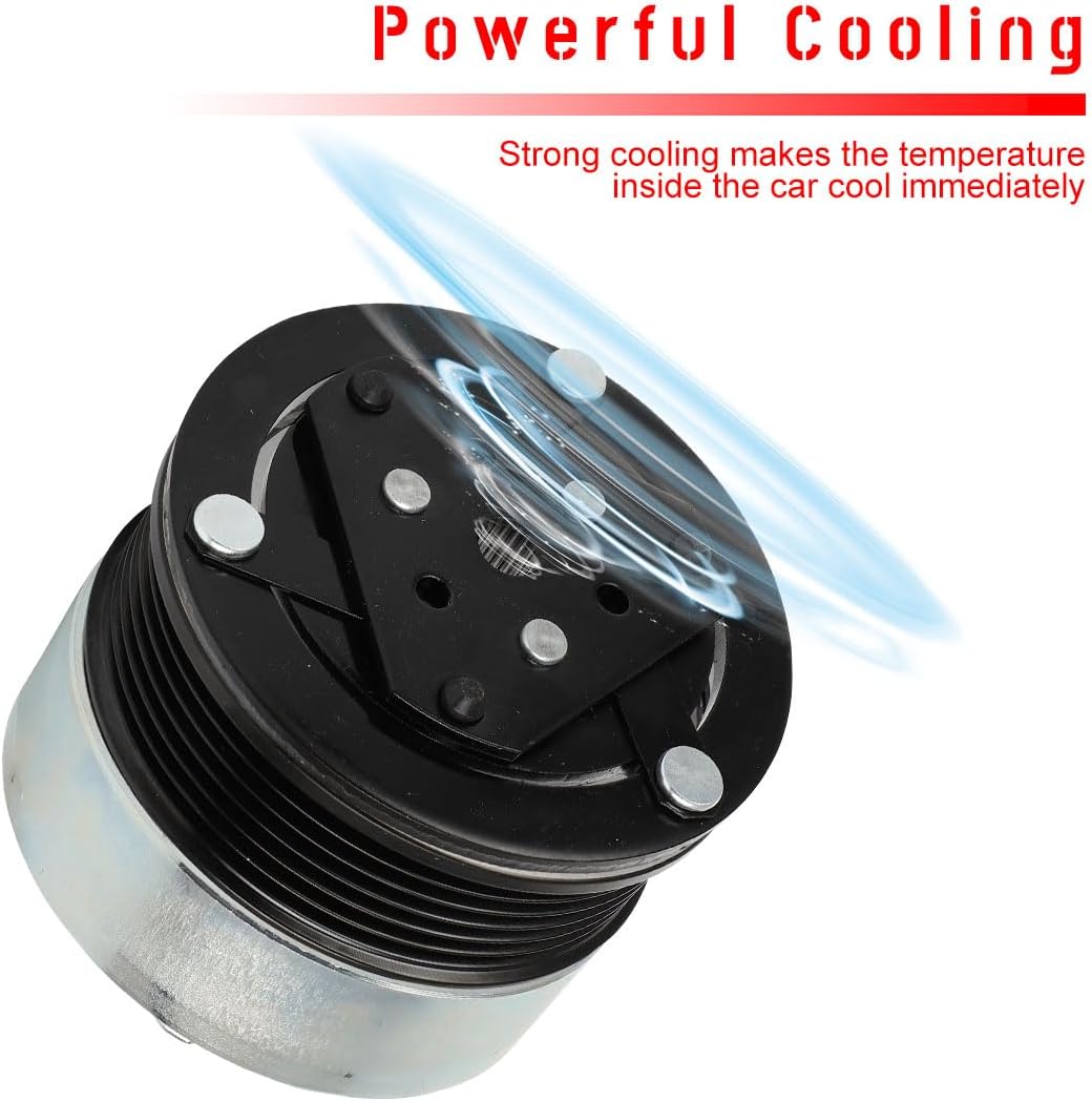 cciyu Air Conditioning Compressor Clutch 2009-2014 for Mitsubishi Lancer 2.0L 2009-2014 for Mitsubishi Lancer 2.4L Replaces AC Compressor for Car 6 Grooves - Open Box