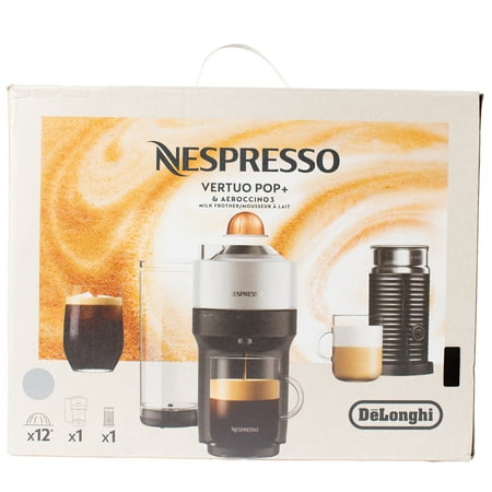 Nespresso Vertuo Pop+ Deluxe by De'Longhi with Aeroccino, Silver