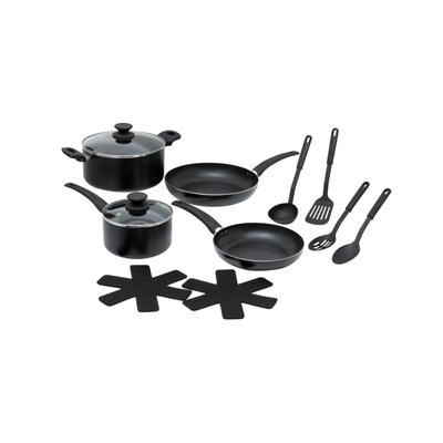 Sedona 12-Pc. Aluminum Cookware Set - Black