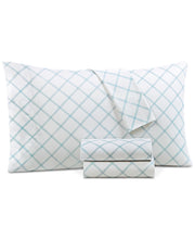 Closeout! Charter Club Damask Designs 550 Thread Count Printed Cotton 4-Pc. Sheet Set, California King, Exclusively at Macy's - Windowpane Blue