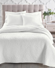 Closeout! Charter Club Sculpted Paisley Embroidered Cotton Quilt - White