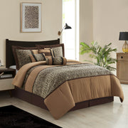 Nanshing 7-Piece Brown/Taupe Queen Comforter Set