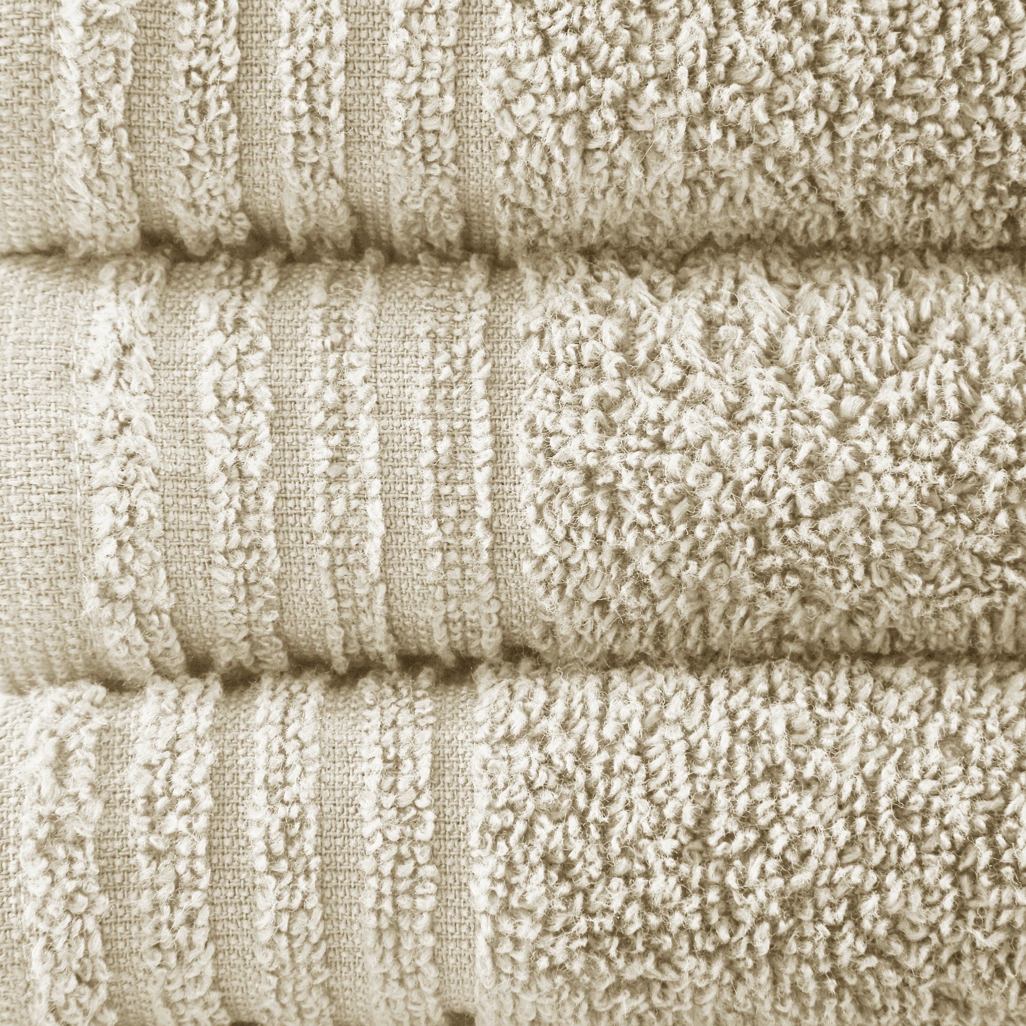 510 Design 12-Piece Beige Cotton Quick Dry Bath Towel Set