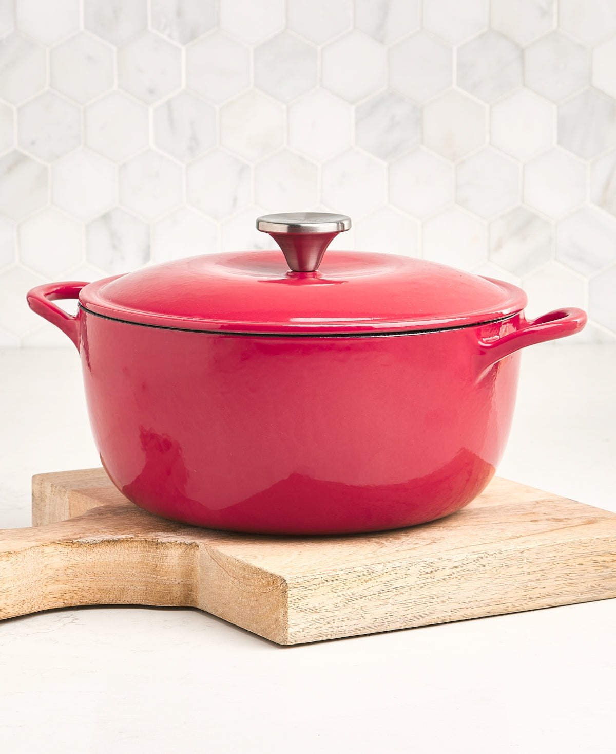 The Cellar Enameled Cast Iron 4-Qt. Round Dutch Oven, Created for Macy's - Red