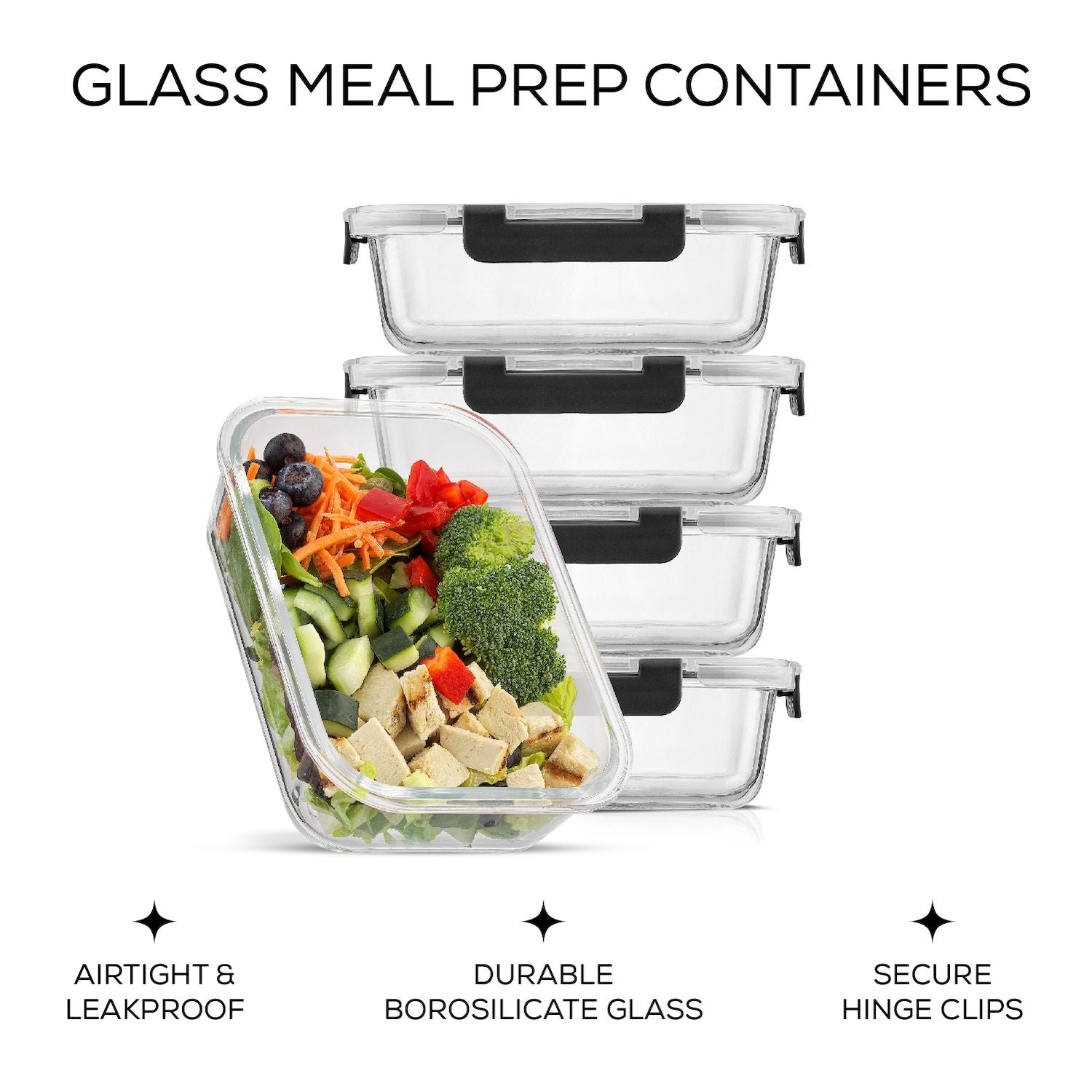 JoyJolt Food Prep Storage Containers, Set of 5
