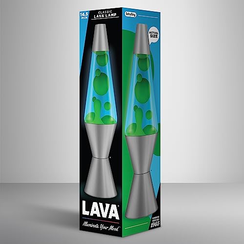 Lava Original Lamp - 14.5" Deep Ocean - Green Wax and Blue Liquid - Home Décor Motion Light - 2634 - Open Box