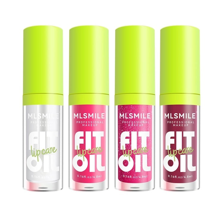 4 Colors Lip Oil Lip Glaze Set, Tinted Gloss Lip Gloss Oil, Plumping Moisturizing and Nourishing Lips, Long Lasting Fresh and Smooth Lip Care Set