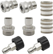 8Pcs Pressure Washer Adapter, Pressure Washer Quick Connect Kit, Stainless Steel M22 Swivel to 3/8 Inch Quick Connect, 3/4 Inch to Quick Release - Open Box