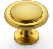 Ravinte 15 Pack 1-1/4 Inch Kitchen Cabinet Knobs Brushed Brass Zinc Pulls Door Handles for Dresser Drawers - Open Box