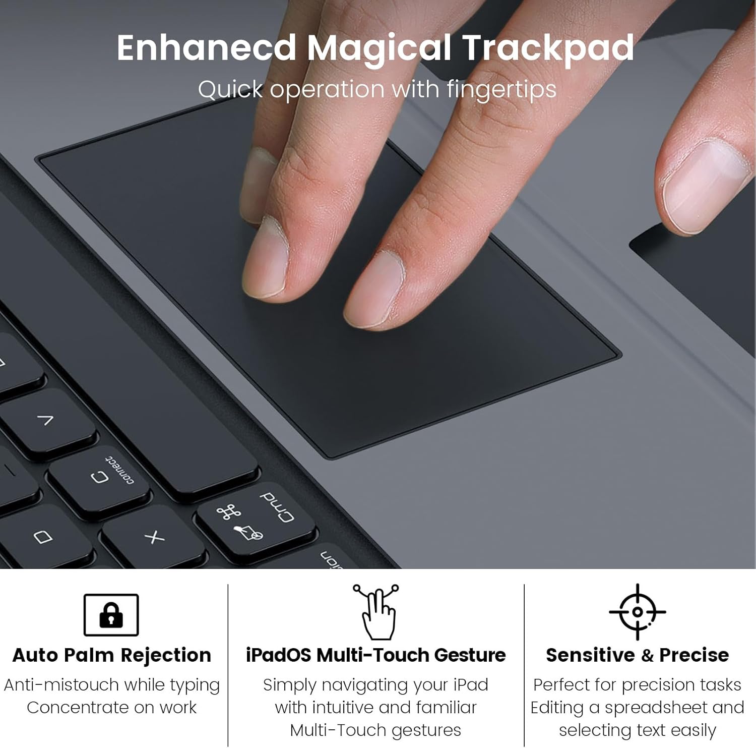 Nillkin iPad Pro 13 inch (M4) Case with Detachable Keyboard, Magic Trackpad, 7 Colors Backlit, Rugged Keyboard Case with Camera Cover for iPad Pro 13” 2024, Black - Open Box