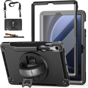 Case for Galaxy Tab S10 Lite &S10 FE S9 FE 10.9"/S9 11 Inch: TPU Cover for Samstng Tablet S10 FE/ 2025/ S9 FE & S9 2023 5G with Screen Protector- Stand- Handle-Shoulder Strap-S-Pen Holder-Black ***NO STRAP***