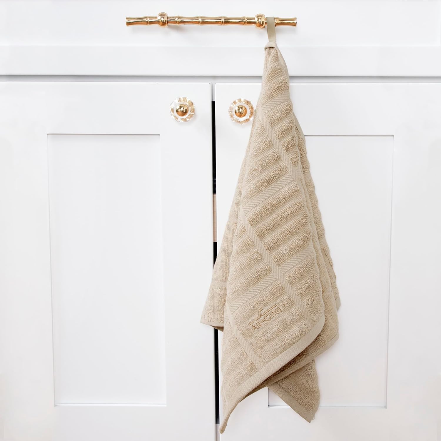 All-Clad Solid Kitchen Towel: Highly Absorbent, Super Soft Long Lasting - 100% Cotton, 17"x30" Tea Towel for Cleaning & Drying Dishes, Pans, Glassware, or Countertops, (1-Pack), Cappuccino