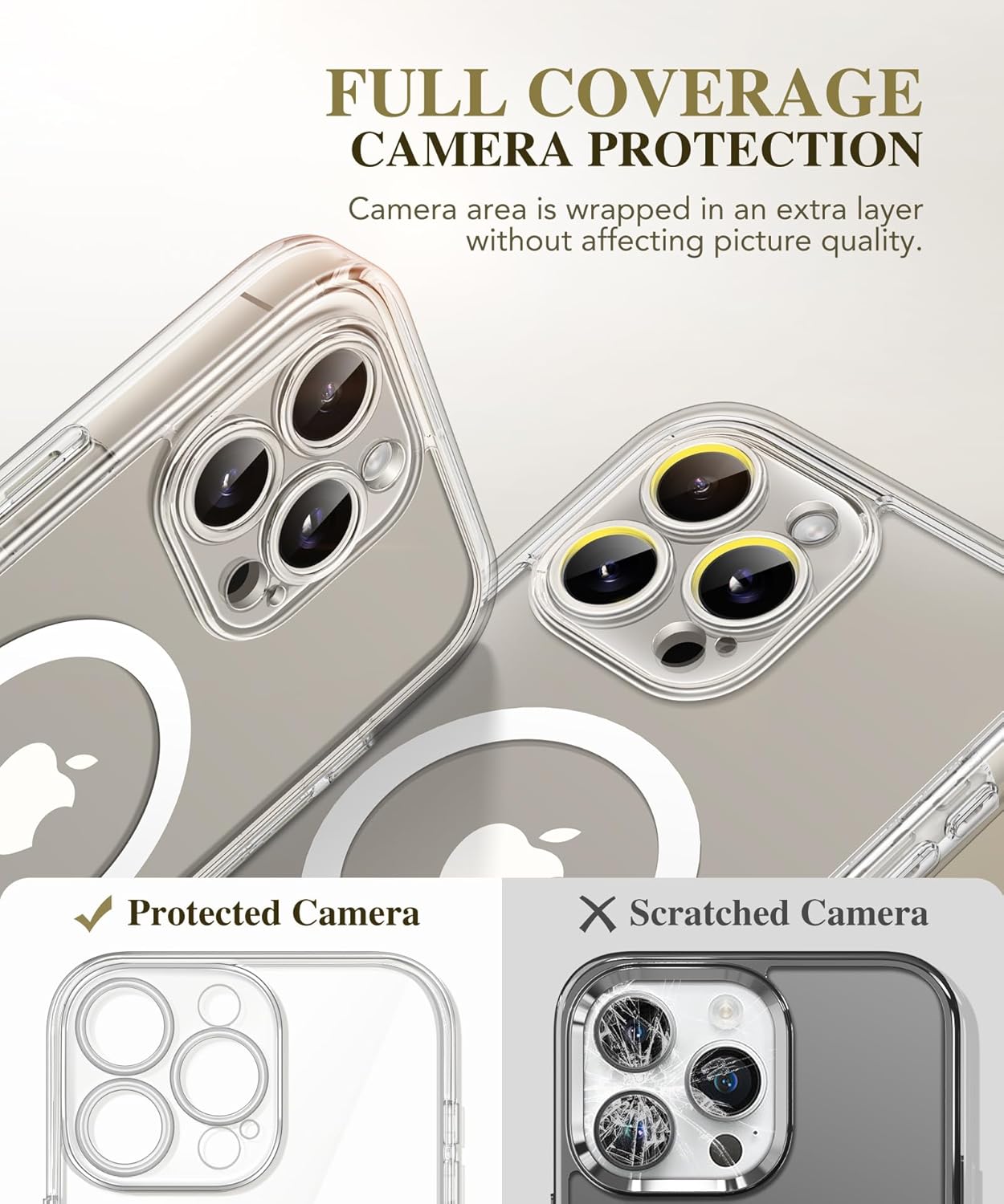 BERFY Magnetic for iPhone 15 Pro Max Case, Compatible with Magsafe, Built-in 9H Tempered Glass Screen Protector & Full Camera Protection, Full Body Clear Shockproof Phone Case for 15 Pro Max, Clear - Open Box