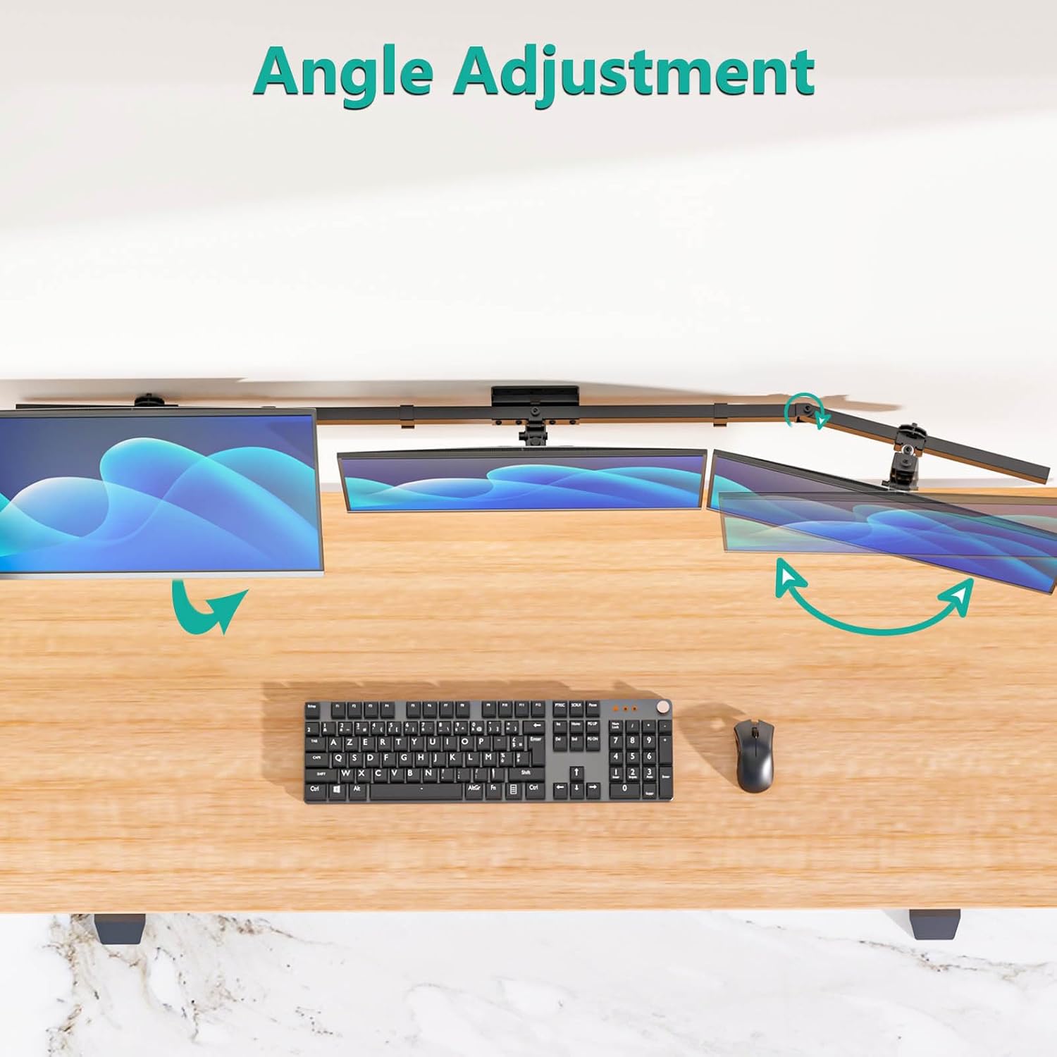 WALI Triple Monitor Wall Mount for 17 to 32 Inch, Computer Monitor Arm for 3 Screens, Swivel Tilt Wall Mount with Mounting Holes 75x75/100x100mm, Per Arm Holds Up to 15.4lbs (013ARM), Black - Open Box