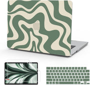 B BELK Compatible with MacBook Air 13 inch Case 2025 2024 2023 2022 M4 M3 M2 A3240 A3113 A2681, Plastic Laptop Hard Shell Case for MacBook Air 13.6 inch +Keyboard Cover +Screen Protector, Green Wave - Open Box