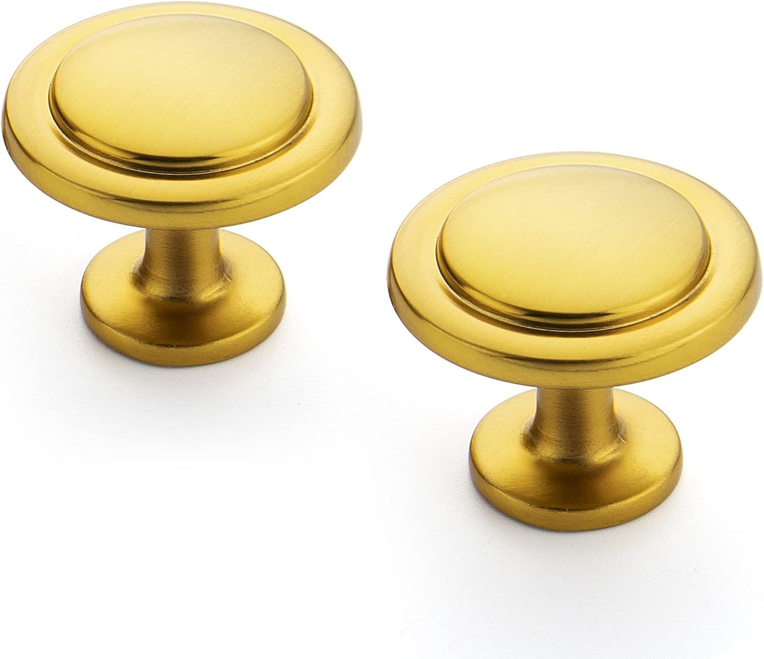 Ravinte 15 Pack 1-1/4 Inch Kitchen Cabinet Knobs Brushed Brass Zinc Pulls Door Handles for Dresser Drawers - Open Box