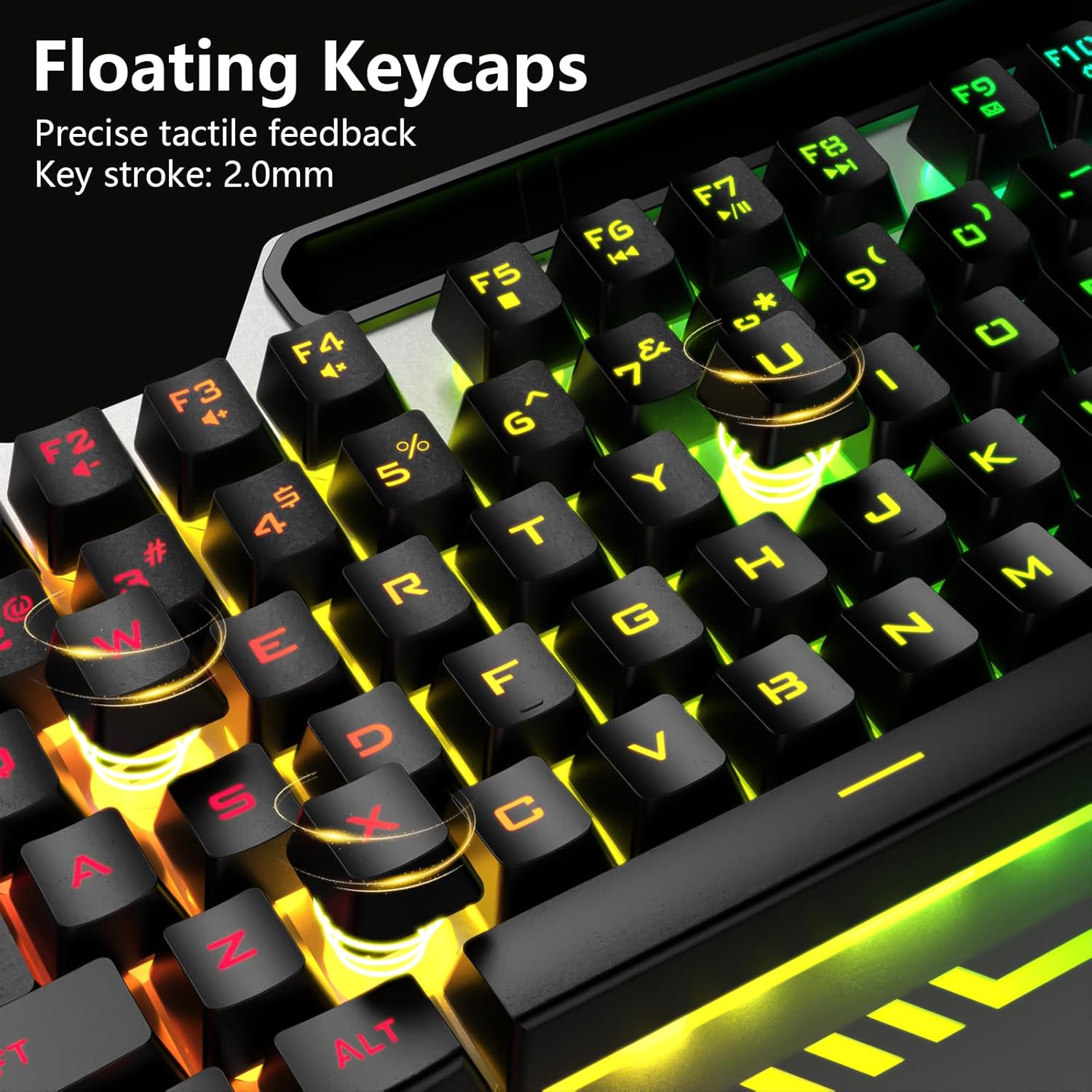 AULA Keyboard, T102 104 Keys Gaming Keyboard and Mouse Combo with RGB Backlit Number Pad, All-Metal Panel Waterproof Light Up PC Keyboard, USB Wired Computer Keyboards Gaming for MAC Xbox PC Gamer - Open Box