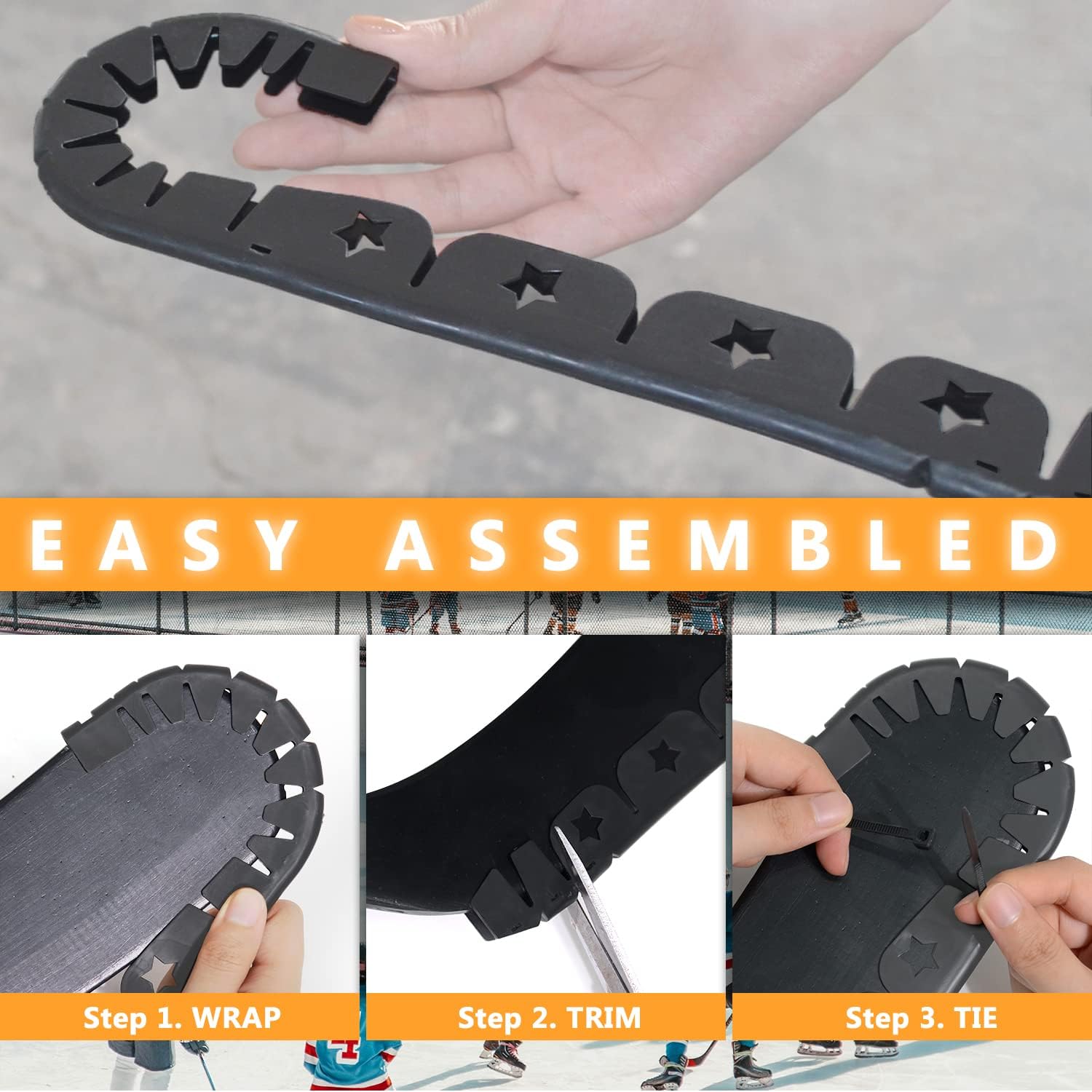 Ice Hockey Stick Protector Blade Wrap Guard Edge Cover for Off Ice Outdoor Hockey Training and Sport Practice Aid - Hockey Gifts, Accessories, Equipment, Gear for Kids or Adults（black-1pc) - Open Box