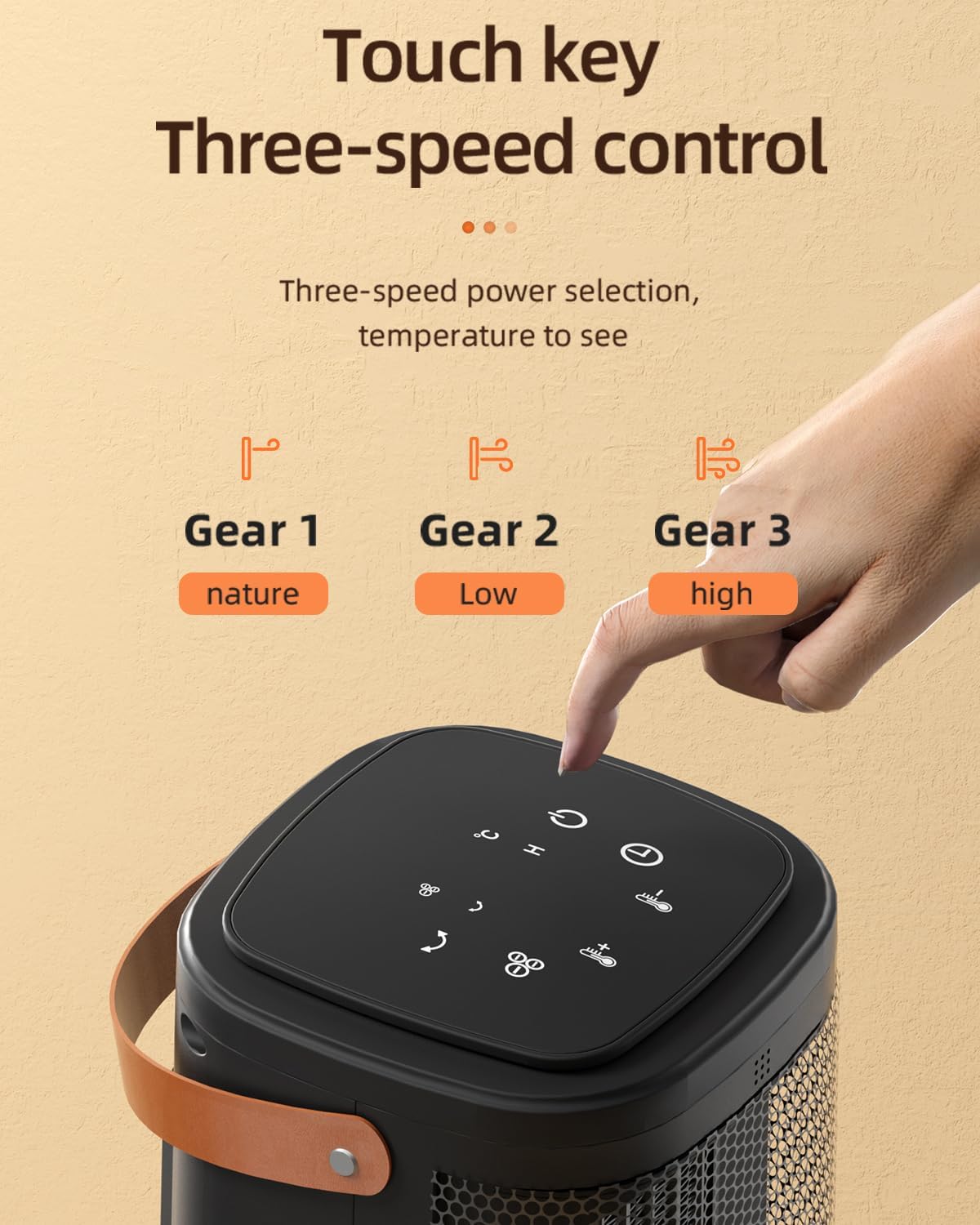 Space Heater Indoor 1500W Portable - Electric Heaters for Indoor Use with Thermostat 12H Timer, 70° Oscillation, Overheat Protection PTC Fast Heating for Office Bedroom Home XY-620S