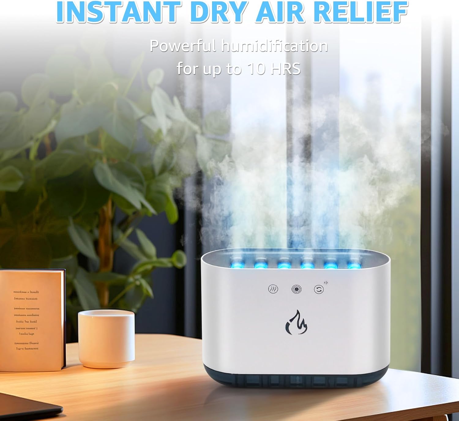 Cool Mist Humidifiers for Bedroom, Portable Rechargeable 7 Colors Night Light, Timer, Auto Shut-off and BPA-Free for Safety, White
