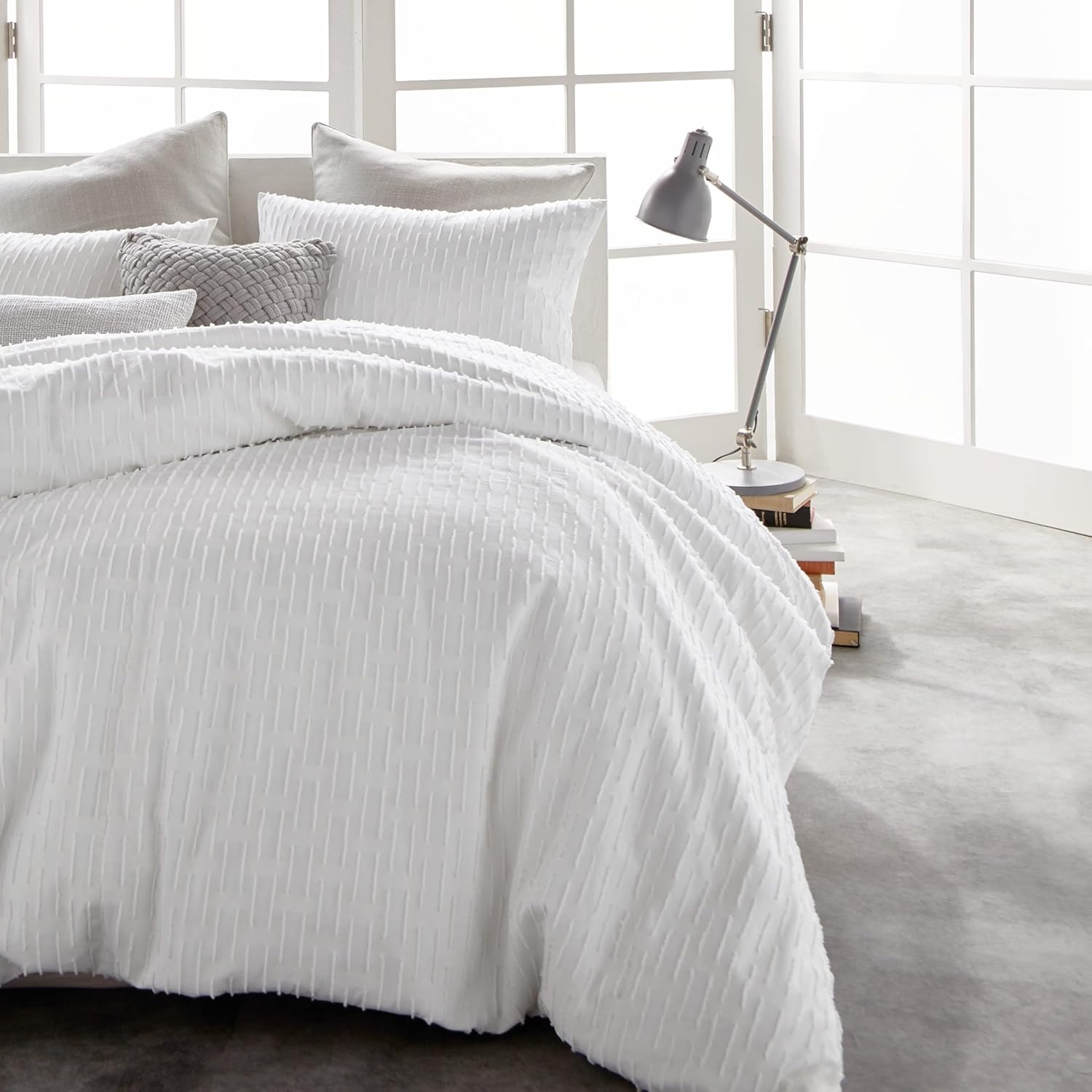DKNY Bedding Refresh 1 Duvet Cover Cotton 110x96 inches, King, White