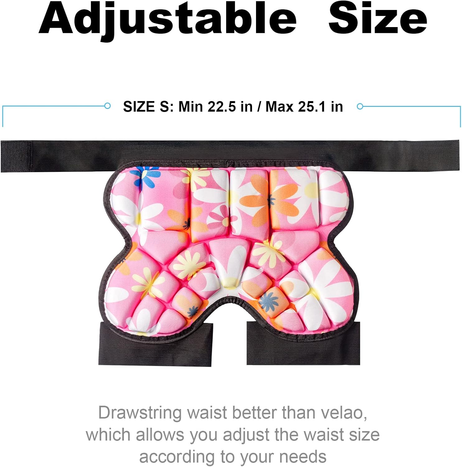 Butt Pads for Skating, 25 mm Thick Bum Protector for Kids (3-7 Years Old) Lightweight, Anti Slip Snowboard Padded Pants, Hip Pads for Ice Skating Ski Skiing Skateboarding Cycling - Open Box