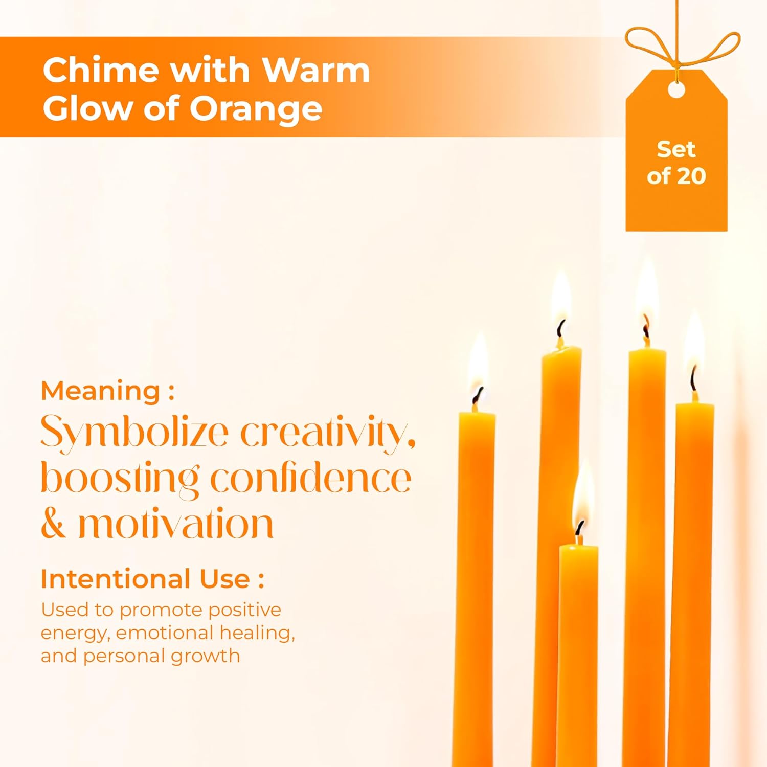 Spell Candles (Set of 20, Orange) - Open Box