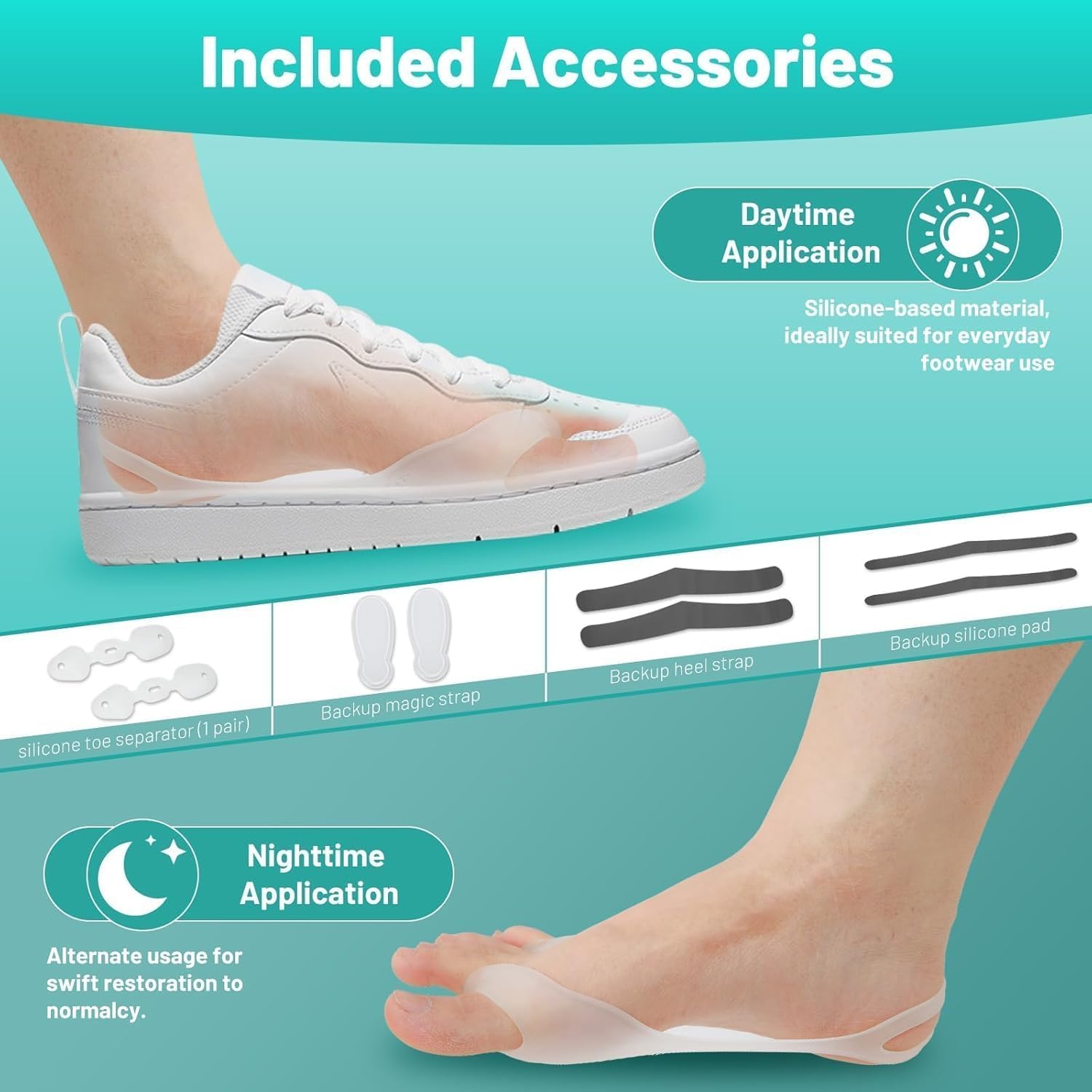 Bunion Corrector for Women and Men Big Toe,Upgraded Press-Button Bunions Correction,Toe Straightener with Bunion Relief,Suitable for Left and Right Feet,Large,Black 1Pack - Open Box