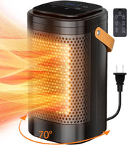 Space Heater Indoor 1500W Portable - Electric Heaters for Indoor Use with Thermostat 12H Timer, 70° Oscillation, Overheat Protection PTC Fast Heating for Office Bedroom Home XY-620S