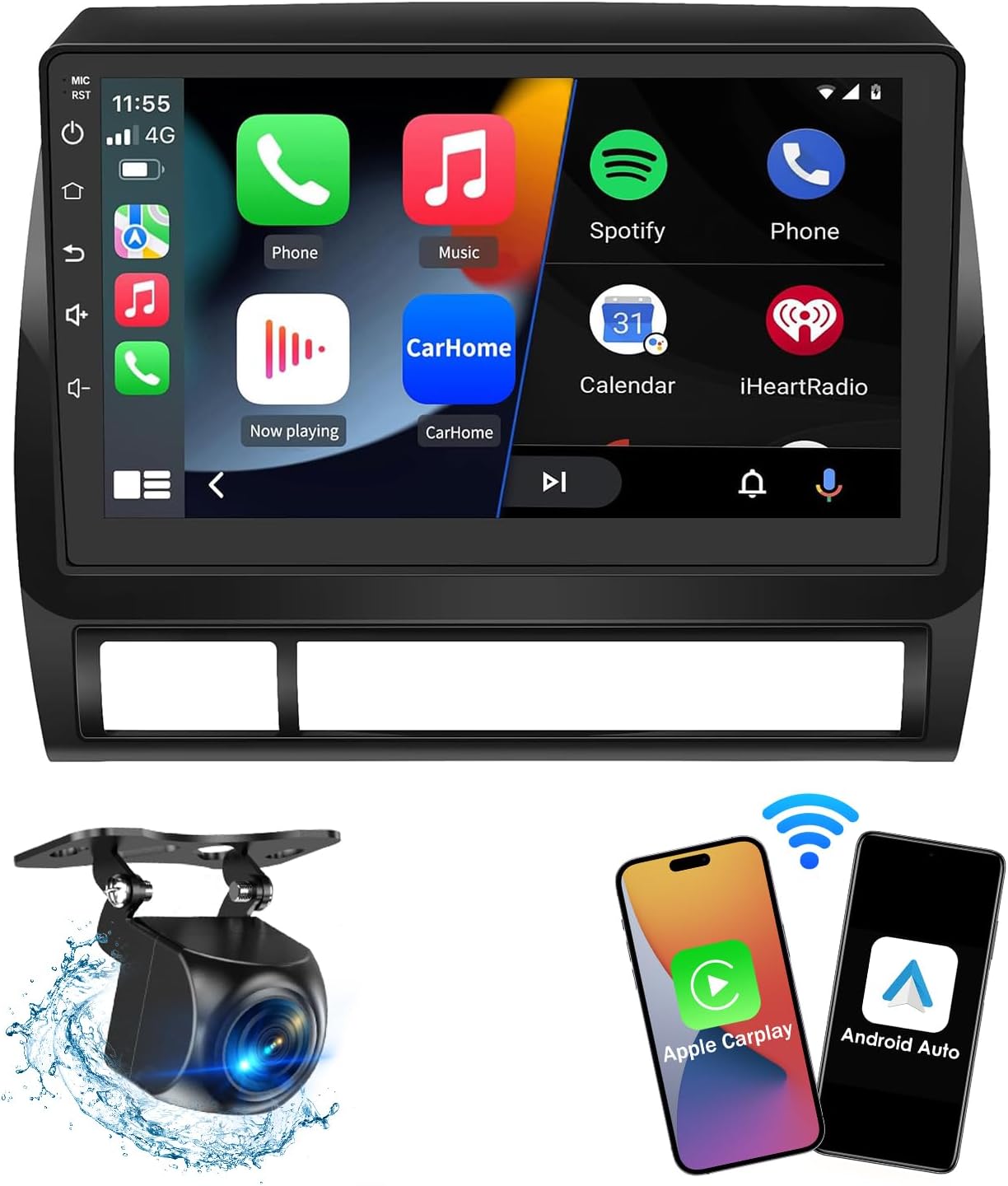 9 inch Car Radio Stereo Head Unit Upgrade for Toyota Tacoma 2005-2015 with Android12/5G WiFi/Wireless CarPlay (Open Box)