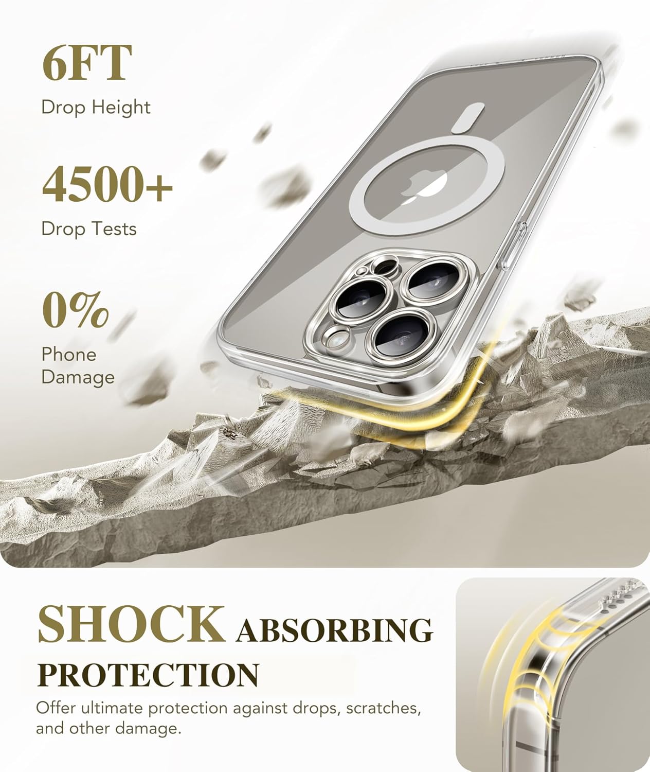 BERFY Magnetic for iPhone 15 Pro Max Case, Compatible with Magsafe, Built-in 9H Tempered Glass Screen Protector & Full Camera Protection, Full Body Clear Shockproof Phone Case for 15 Pro Max, Clear - Open Box