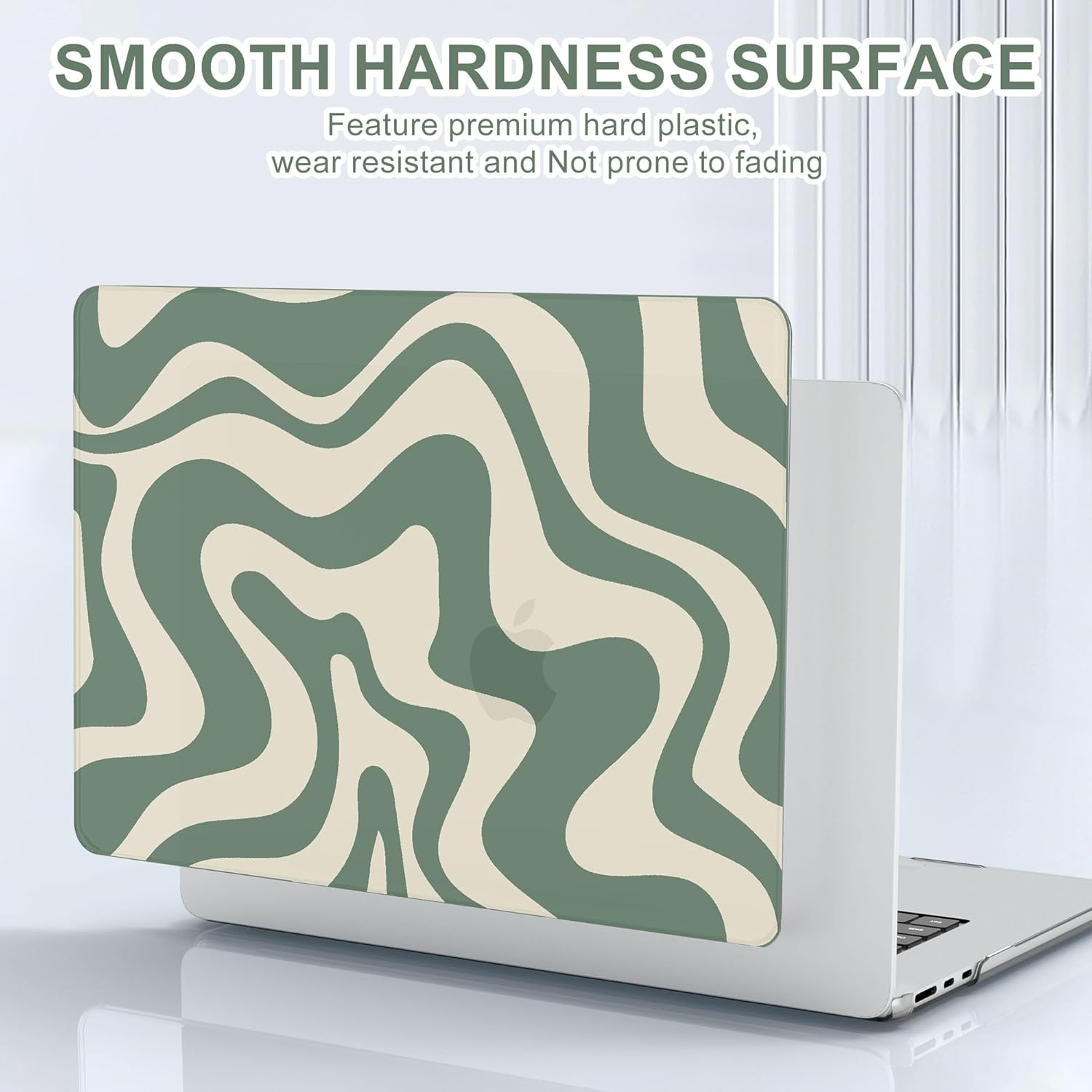 B BELK Compatible with MacBook Air 13 inch Case 2025 2024 2023 2022 M4 M3 M2 A3240 A3113 A2681, Plastic Laptop Hard Shell Case for MacBook Air 13.6 inch +Keyboard Cover +Screen Protector, Green Wave - Open Box