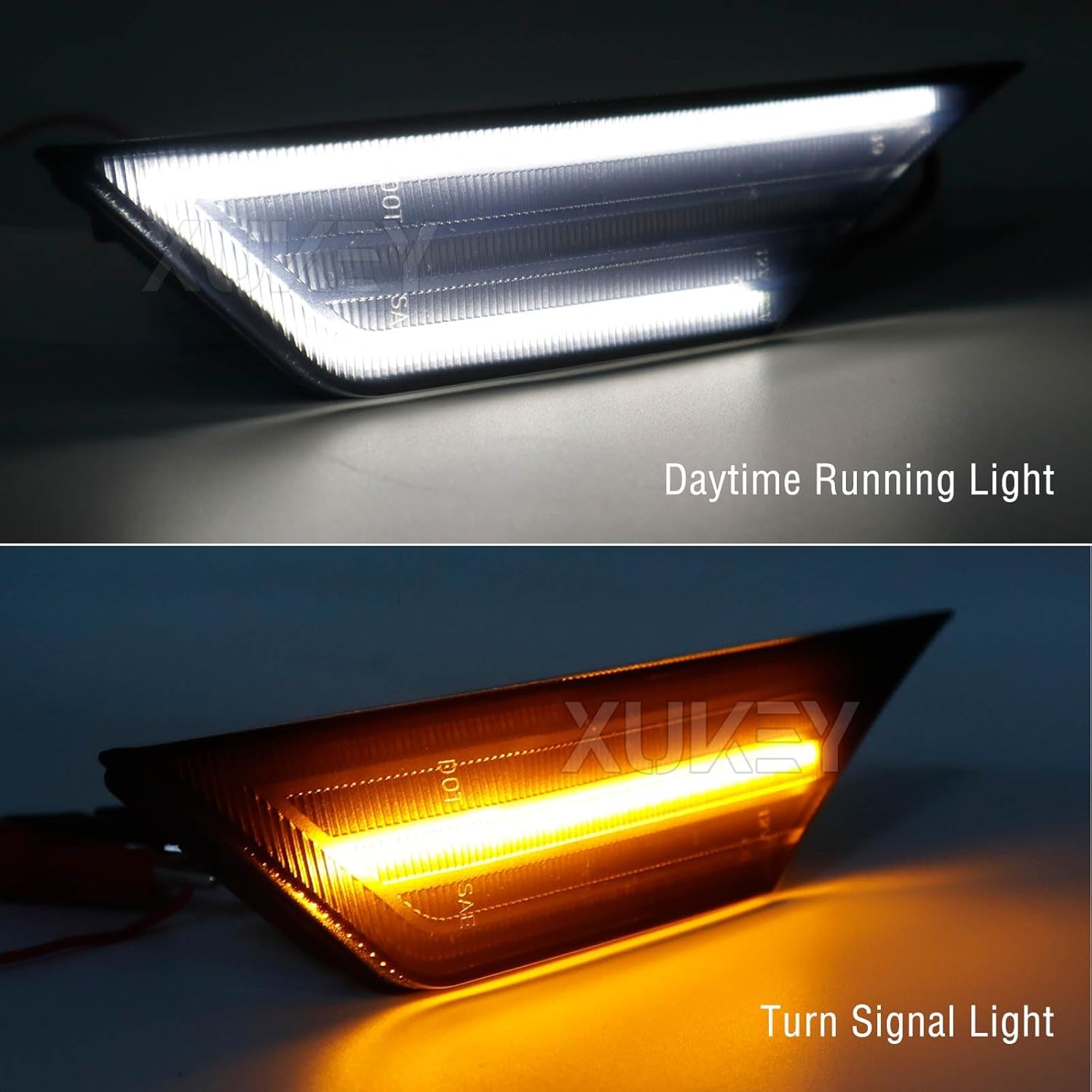 AUTOXBERT LED Side Marker Lights for Honda Civic 10th Sport Si 2016-2021 Civic Coupe Sedan Hatchback Front Turn Signals Sequential Amber & White (Smoked Lens) - Open Box