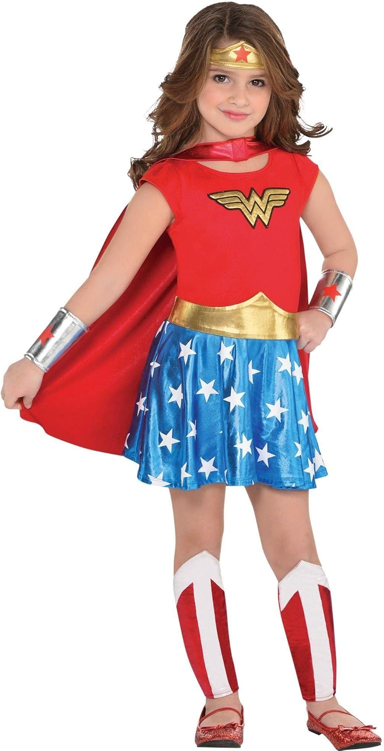 Suit Yourself Wonder Woman Halloween Costume for Girls, Size 2T, Includes Dress, Cape, Headband, Gauntlets and More