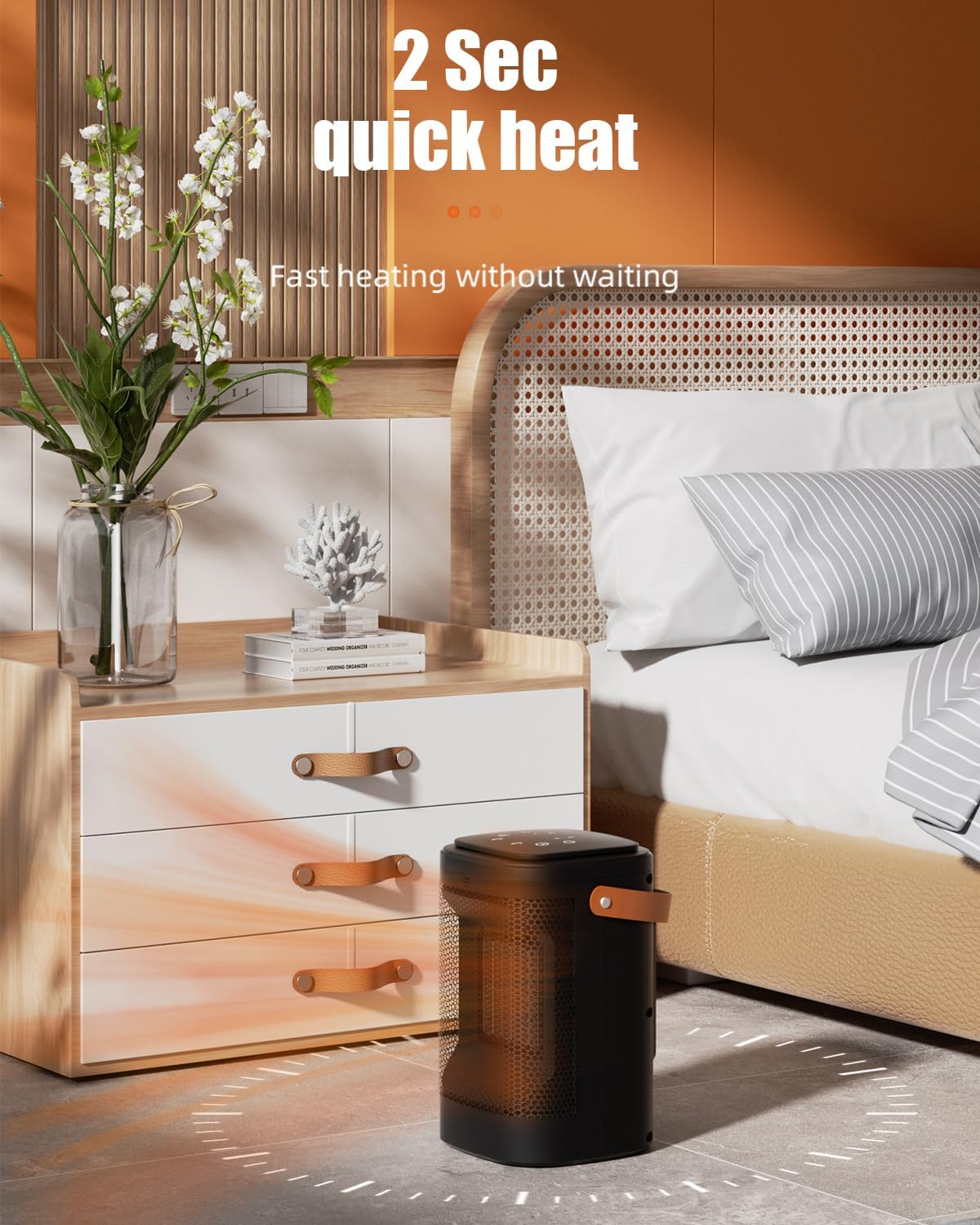 Space Heater Indoor 1500W Portable - Electric Heaters for Indoor Use with Thermostat 12H Timer, 70° Oscillation, Overheat Protection PTC Fast Heating for Office Bedroom Home XY-620S