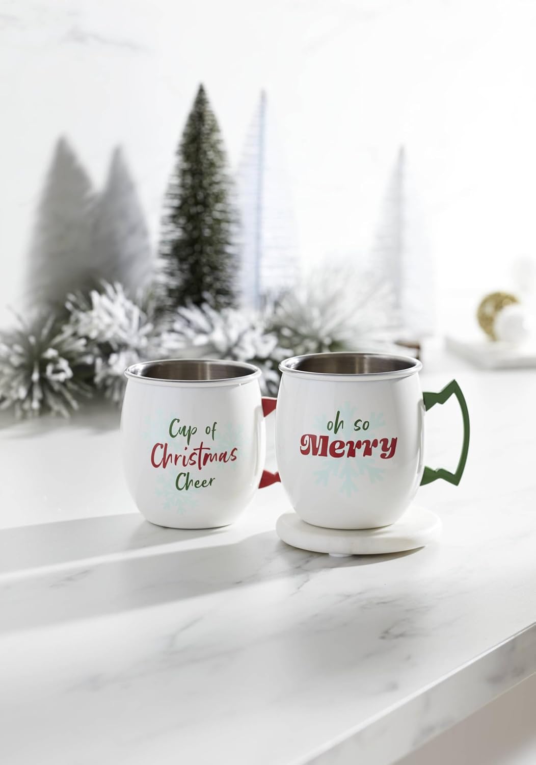 Cambridge 897619 20 Oz Christmas Cheer Moscow Mule Mugs, Set Of 2, Holiday Hosting