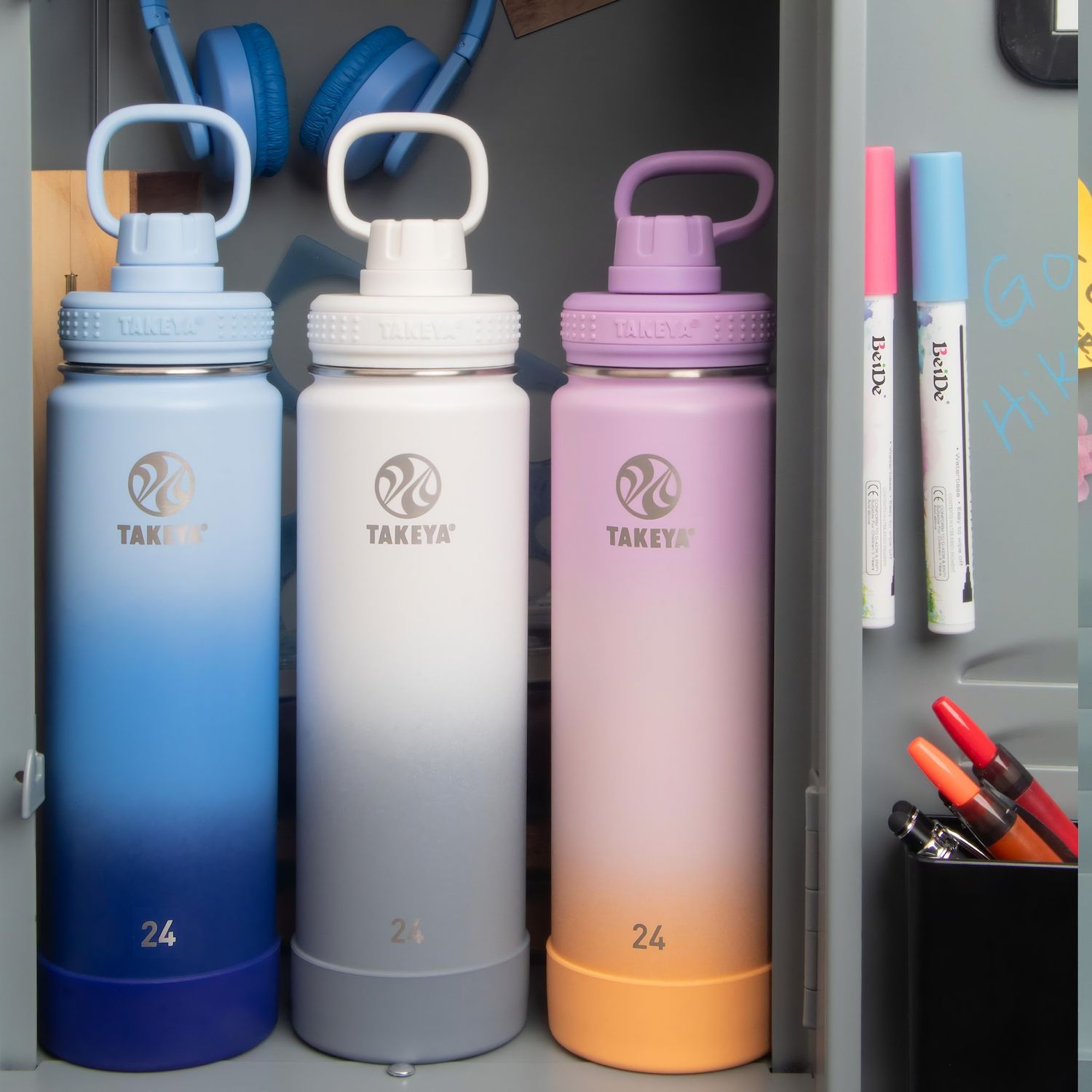 Takeya Actives Ombre 24 oz. Vacuum Insulated Stainless Steel Water Bottle with Spout Lid