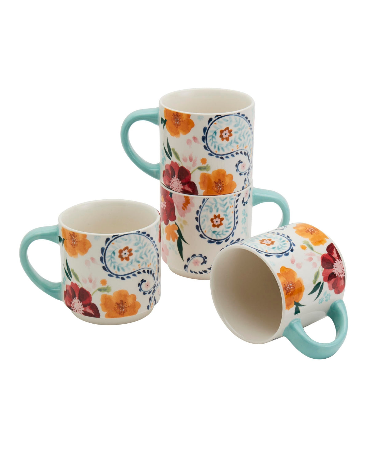 Dolly Parton Paisley Mugs 16 Oz, Set of 4 - Multi