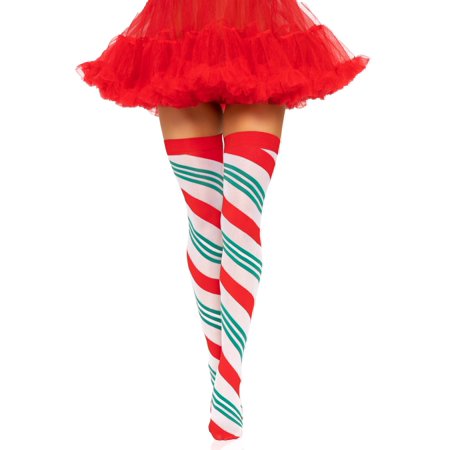 Holiday Ribbon Thigh High - Swirl