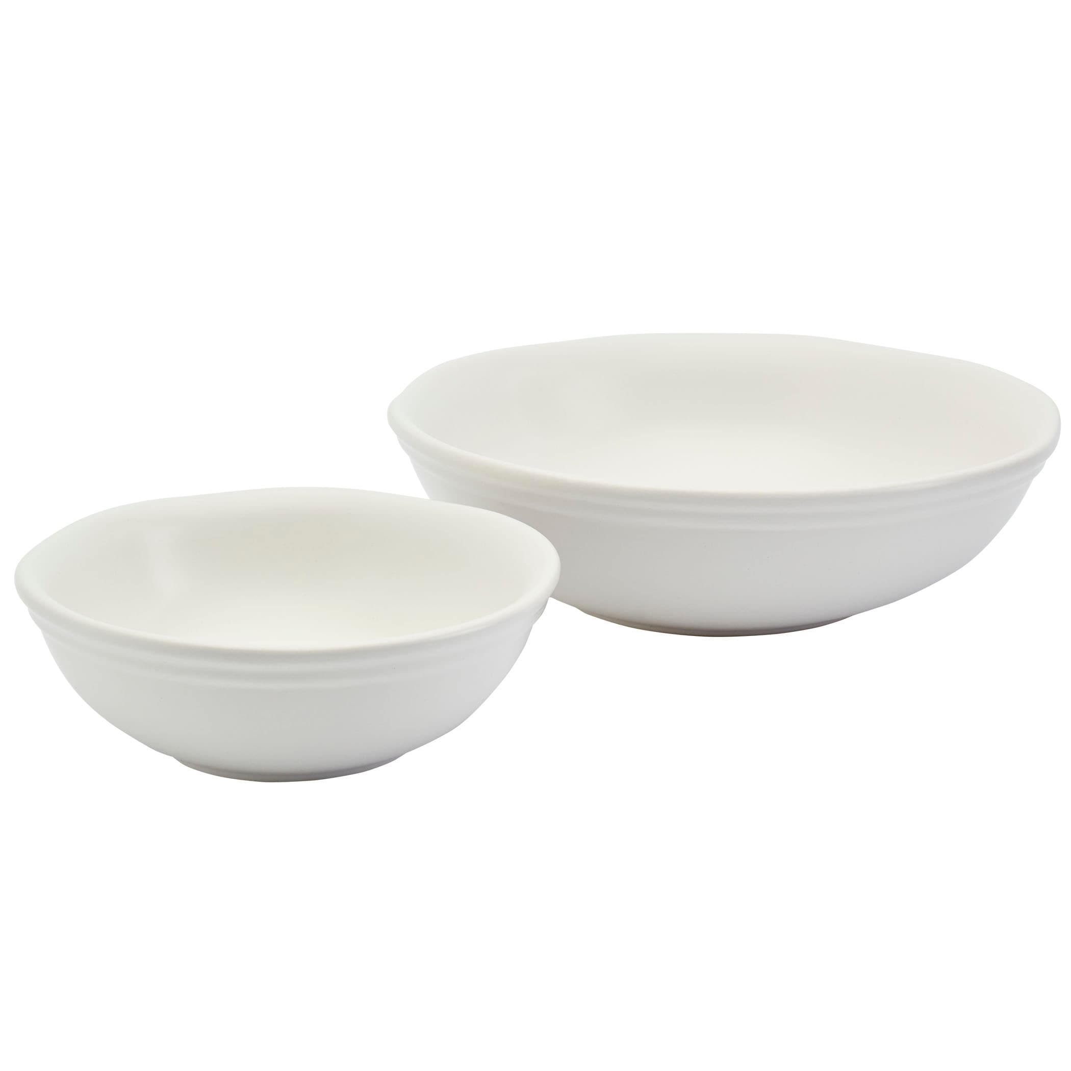 Bee & Willow Bristol Ceramic Serving Bowls, Set of 2 - White