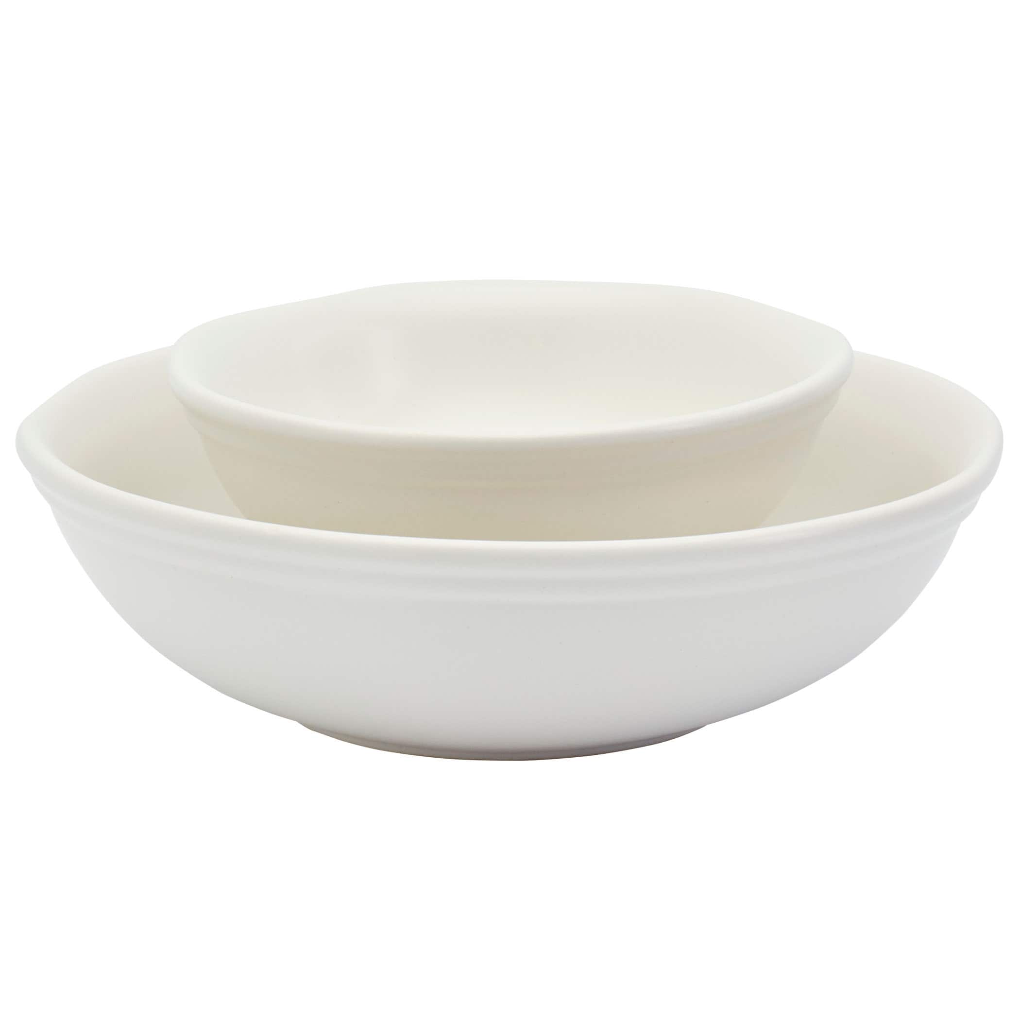 Bee & Willow Bristol Ceramic Serving Bowls, Set of 2 - White