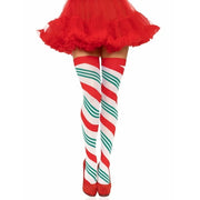 Holiday Ribbon Thigh High - Swirl
