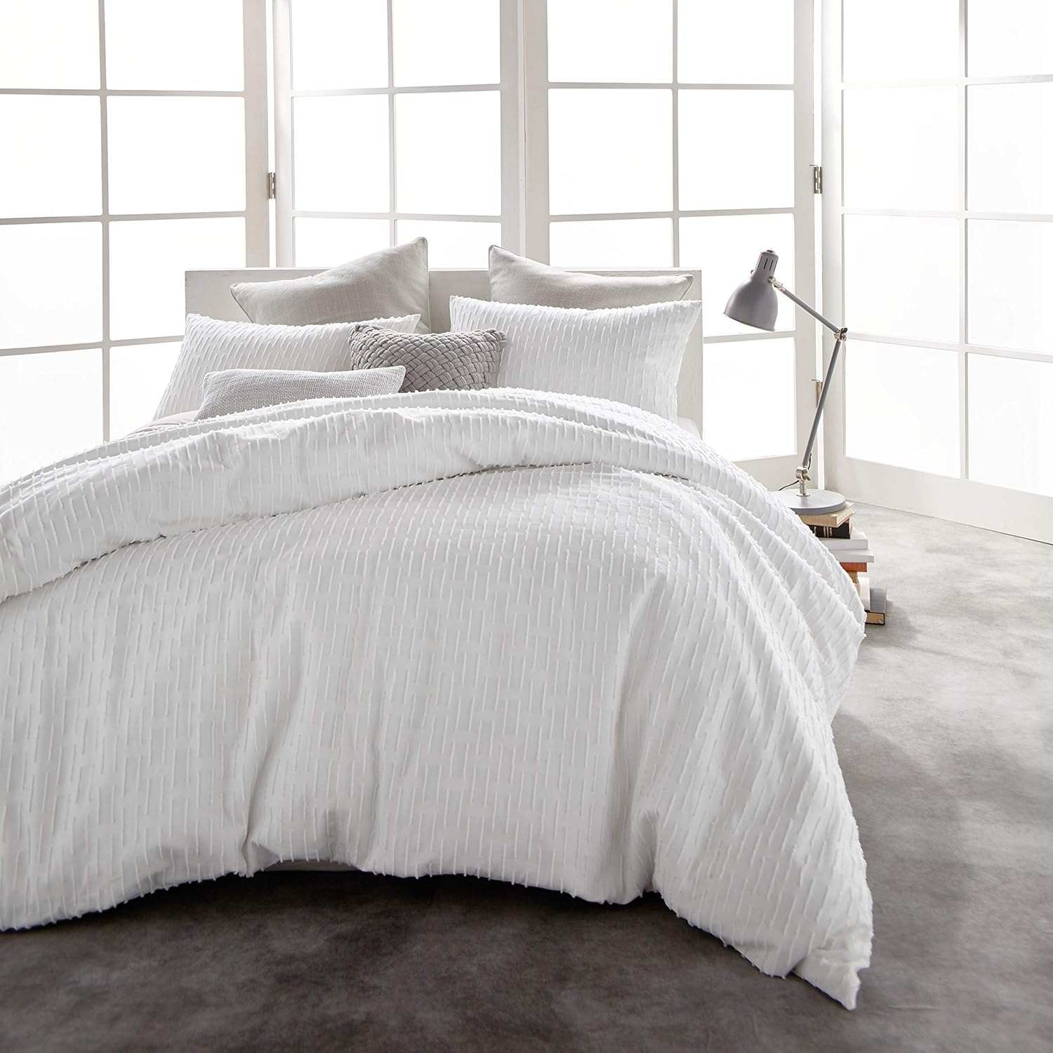 DKNY Bedding Refresh 1 Duvet Cover Cotton 110x96 inches, King, White