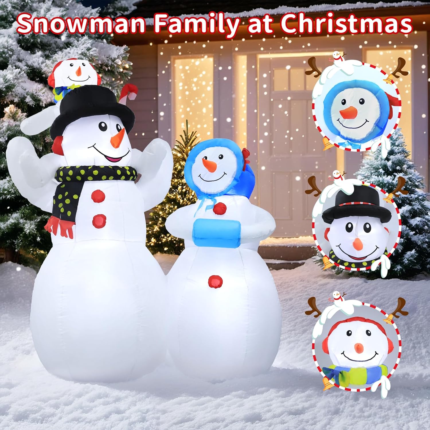Lifeegrn Christmas Inflatable Snowman Outdoor Decoration: 5.9Ft Christmas Blow ups with Built-in LEDs for Xmas Party/Decor/Yard/Outdoor Garden Lawn - Open Box