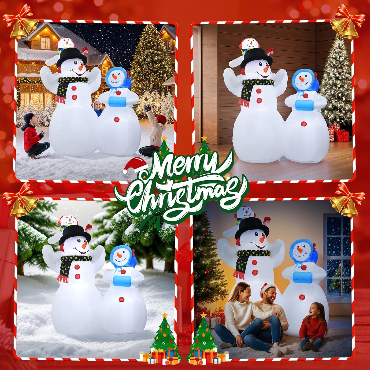 Lifeegrn Christmas Inflatable Snowman Outdoor Decoration: 5.9Ft Christmas Blow ups with Built-in LEDs for Xmas Party/Decor/Yard/Outdoor Garden Lawn - Open Box